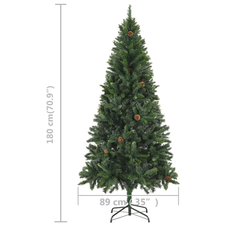 Kunstkerstboom Met Verlichting En Dennenappels 180 Cm 180 x 104 cm