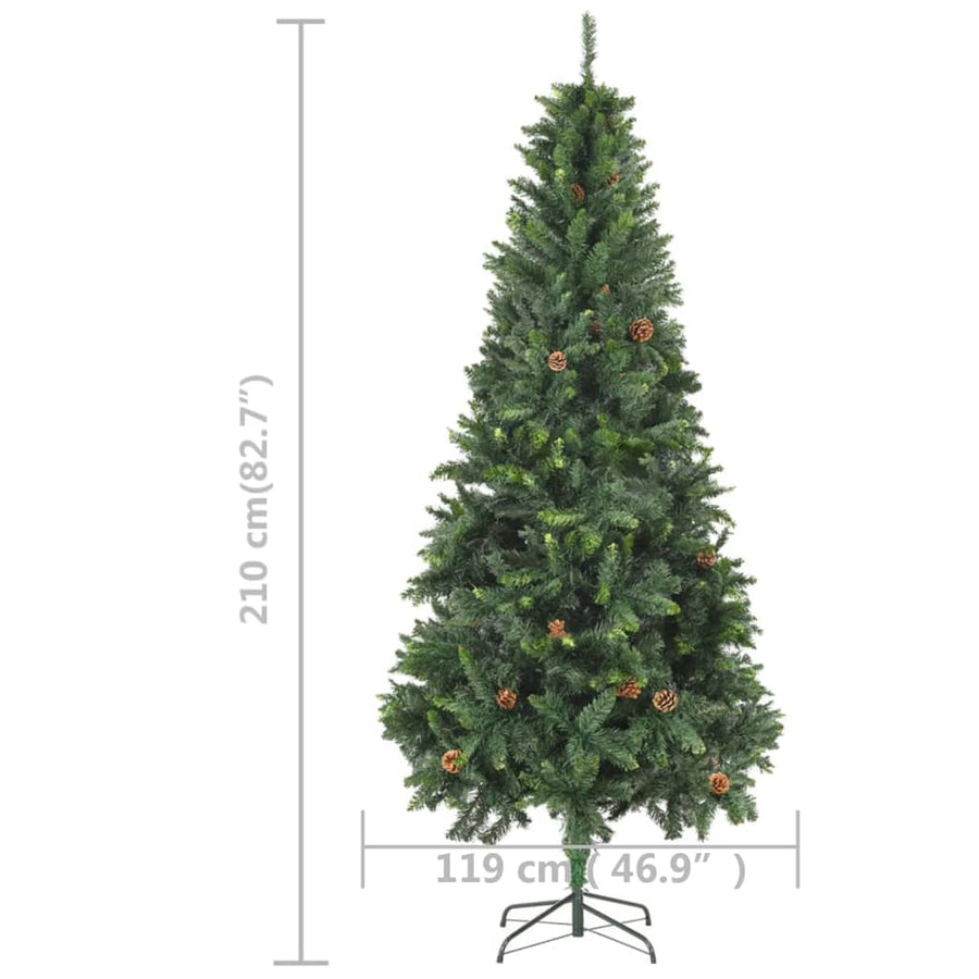 Kunstkerstboom Met Verlichting En Dennenappels 210 Cm 210 x 119 cm