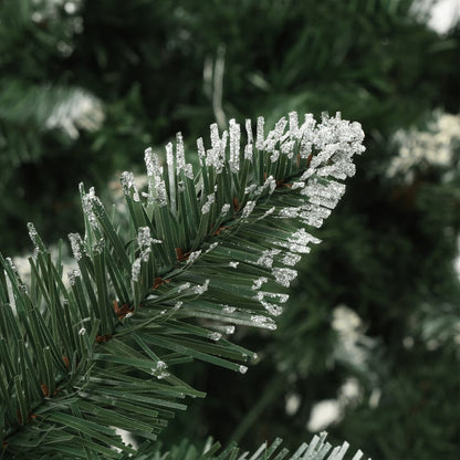 Kunstkerstboom Met Verlichting En Dennenappels 210 Cm Groen En Wit 210 x 119 cm