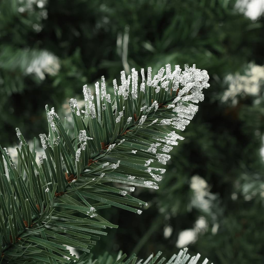 Kunstkerstboom Met Verlichting En Dennenappels 210 Cm Groen En Wit 210 x 119 cm