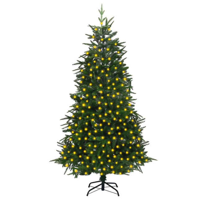 Kunstkerstboom Met Verlichting 240 Cm Pvc En Pe Groen 240 x 150 cm Zonder sneeuwvlokken