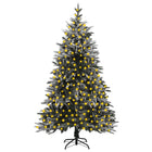 Kunstkerstboom Met Verlichting En Sneeuw 20 Cm Pvc En Pe 210 x 130 cm Met sneeuwvlokken