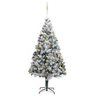 Kunstkerstboom Met Led's, Kerstballen En Sneeuw 300 Cm Groen 300 x 155 cm Goud