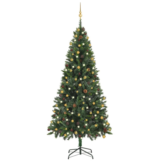 Kunstkerstboom Met Verlichting En Kerstballen 20 Cm 210 x 119 cm Groen en goud