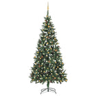 Kunstkerstboom Met Verlichting En Kerstballen 20 Cm 210 x 119 cm Wit en goud