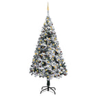 Kunstkerstboom Met Verlichting En Kerstballen 20 Cm Pvc Groen 210 x 135 cm Goud