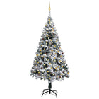 Kunstkerstboom Met Verlichting En Kerstballen 240 Cm Pvc Groen 240 x 150 cm Goud