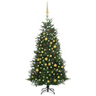 Kunstkerstboom Met Led's En Kerstballen 80 Cm Pvc En Pe 180 x 110 cm Groen en goud