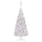 Kunstkerstboom Met Verlichting En Kerstballen 400 Cm Wit 400 x 190 cm white and rose