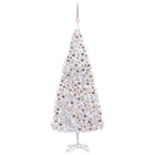 Kunstkerstboom Met Verlichting En Kerstballen 500 Cm Wit 500 x 230 cm white and rose