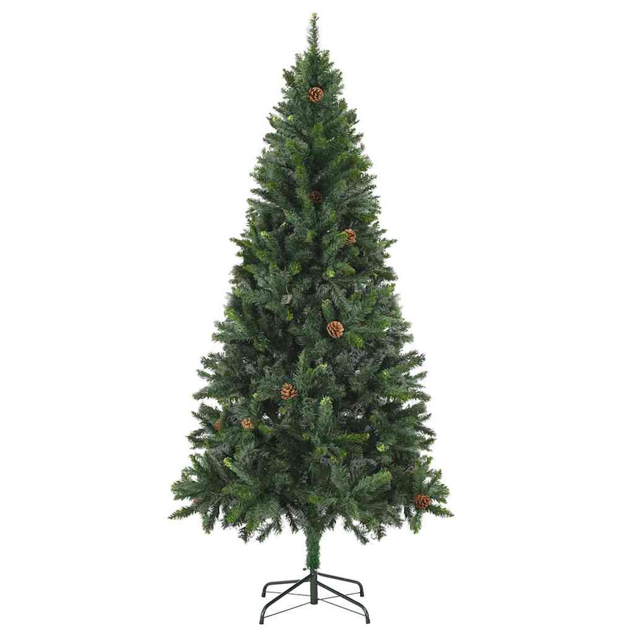 Kunstkerstboom Met Verlichting Kerstballen Dennenappels 180 Cm 180 x 104 cm