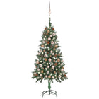 Kunstkerstboom Met Verlichting Kerstballen Dennenappels 80 C5 150 x 89 cm white and rose