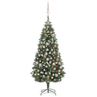 Kunstkerstboom Met Verlichting Kerstballen Dennenappels 180 Cm 180 x 104 cm white and rose