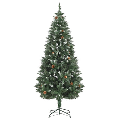 Kunstkerstboom met verlichting kerstballen dennenappels 180 cm