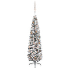 Kunstkerstboom Met Verlichting En Kerstballen Smal 80 Cm Groen 180 x 48 cm white and rose