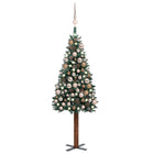 Kunstkerstboom Met Verlichting En Kerstballen Smal 50 Cm Groen 150 x 66 cm white and rose