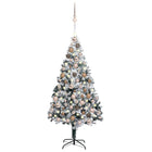 Kunstkerstboom Met Verlichting En Kerstballen 80 Cm Pvc Groen 180 x 115 cm Rozen