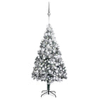 Kunstkerstboom Met Led's, Kerstballen En Sneeuw 300 Cm Groen 300 x 155 cm Wit