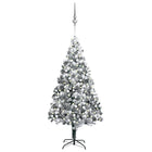 Kunstkerstboom Met Led's, Kerstballen En Sneeuw 400 Cm Groen 400 x 190 cm Wit