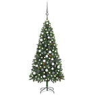 Kunstkerstboom 180 cm groen met verlichting kerstballen dennenappels