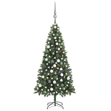 Kunstkerstboom Met Verlichting Kerstballen Dennenappels 180 Cm 180 x 104 cm