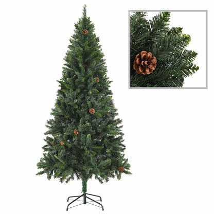 Kunstkerstboom Met Verlichting Kerstballen Dennenappels 180 Cm 180 x 104 cm
