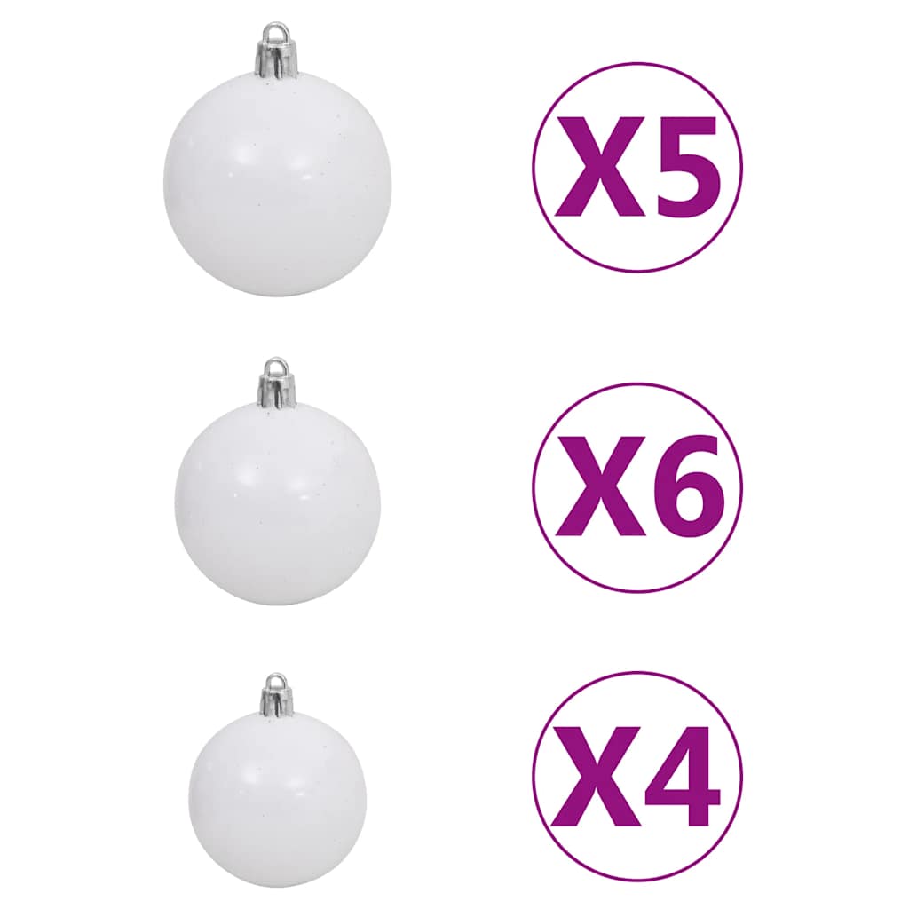Kunstkerstboom Met Verlichting Kerstballen Dennenappels 180 Cm 180 x 104 cm