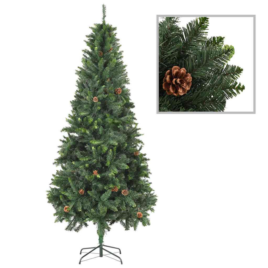 Kunstkerstboom Met Verlichting Kerstballen Dennenappels 210 Cm 210 x 119 cm