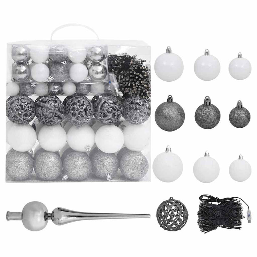 Kunstkerstboom Met Verlichting Kerstballen Dennenappels 210 Cm 210 x 119 cm