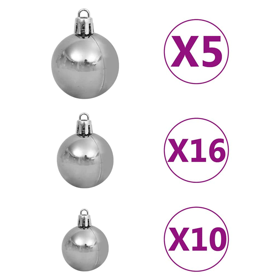 Kunstkerstboom Met Verlichting Kerstballen Dennenappels 210 Cm 210 x 119 cm