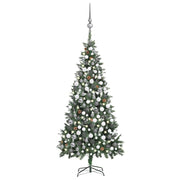 Kunstkerstboom 210 cm wit grijs met verlichting