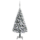 Kunstkerstboom Met Verlichting En Kerstballen 20 Cm Groen 120 x 75 cm Wit