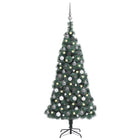 Kunstkerstboom Met Led's En Kerstballen 20 Cm Pvc En Pe 120 x 70 cm Groen en rood