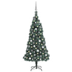 Kunstkerstboom Met Led's En Kerstballen 50 Cm Pvc En Pe 150 x 90 cm Groen en rood