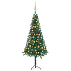 Kunstkerstboom Met Led's En Kerstballen Hoek 20 Cm Pvc 120 x 45 cm Groen en goud