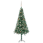 Kunstkerstboom Met Led's En Kerstballen Hoek 20 Cm Pvc Groen 120 x 45 cm green and rose