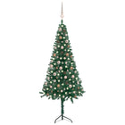 Kunstkerstboom Met Led's En Kerstballen Hoek 80 Cm Pvc Groen 180 x 65 cm green and rose