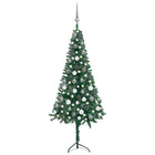 Kunstkerstboom Met Led's En Kerstballen Hoek 20 Cm Pvc 120 x 45 cm Groen en rood