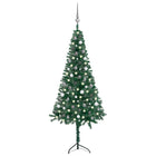 Kunstkerstboom Met Led's En Kerstballen Hoek 20 Cm Pvc 210 x 75 cm Groen en rood