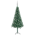 Kunstkerstboom Met Led's En Kerstballen Hoek 240 Cm Pvc 240 x 85 cm Groen en rood