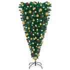 Kunstkerstboom Met Verlichting En Ballen Ondersteboven 50 Cm 150 x 80 cm Goud