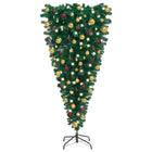 Kunstkerstboom Met Verlichting En Ballen Ondersteboven 80 Cm 180 x 90 cm Goud