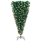 Kunstkerstboom Met Verlichting En Ballen Ondersteboven 240 Cm 240 x 120 cm Goud