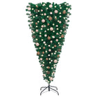 Kunstkerstboom Met Verlichting En Ballen Ondersteboven 240 Cm 240 x 120 cm Rozen