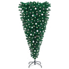 Kunstkerstboom Met Verlichting En Ballen Ondersteboven 80 Cm 180 x 90 cm Wit