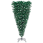 Kunstkerstboom Met Verlichting En Ballen Ondersteboven 240 Cm 240 x 120 cm Wit