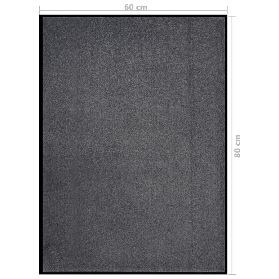 Deurmat Kleurig 60 x 80 cm Antraciet