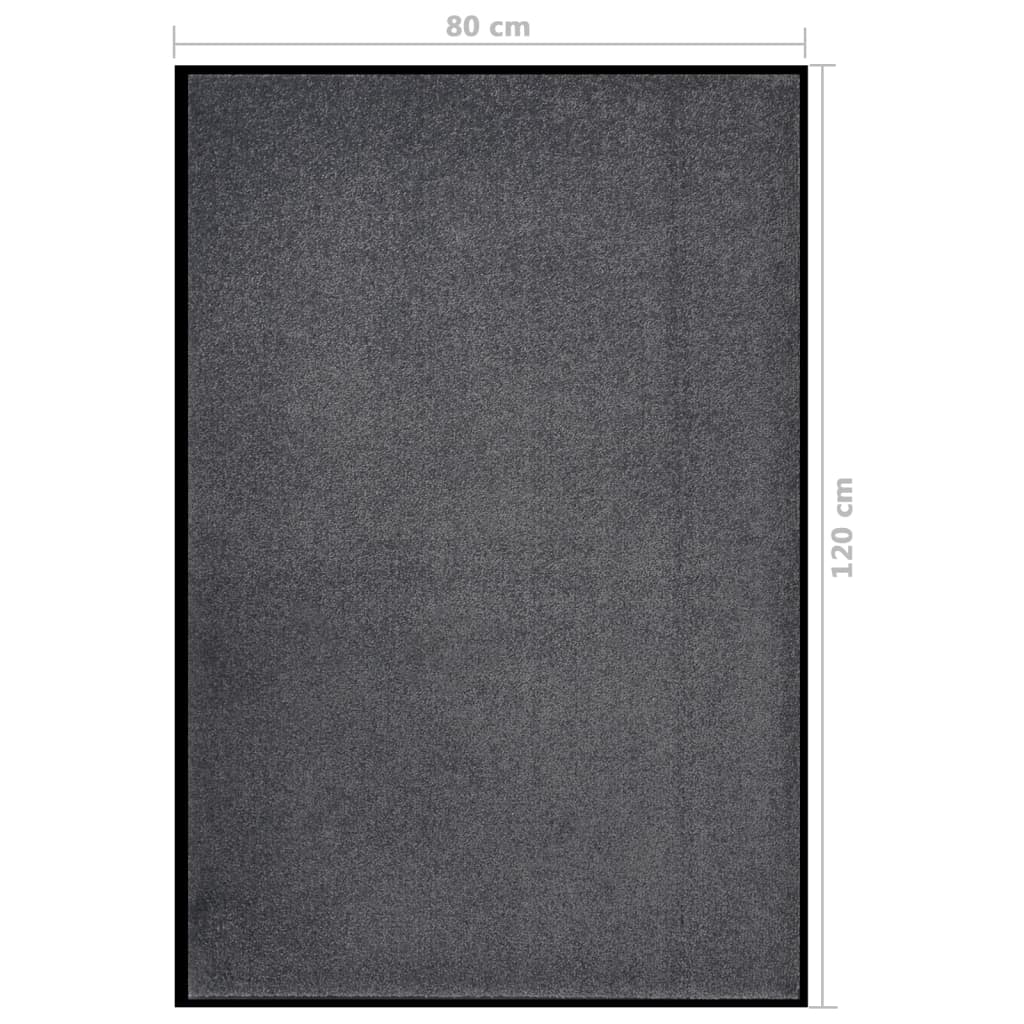 Deurmat Kleurig 80 x 120 cm Antraciet