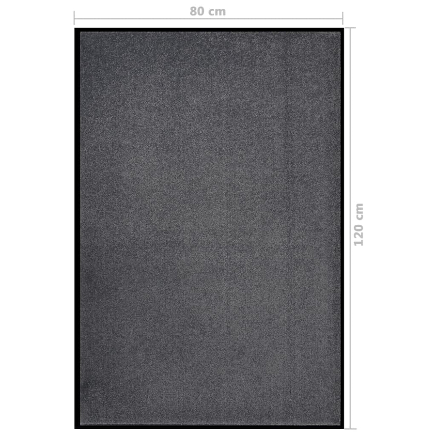 Deurmat Kleurig 80 x 120 cm Antraciet