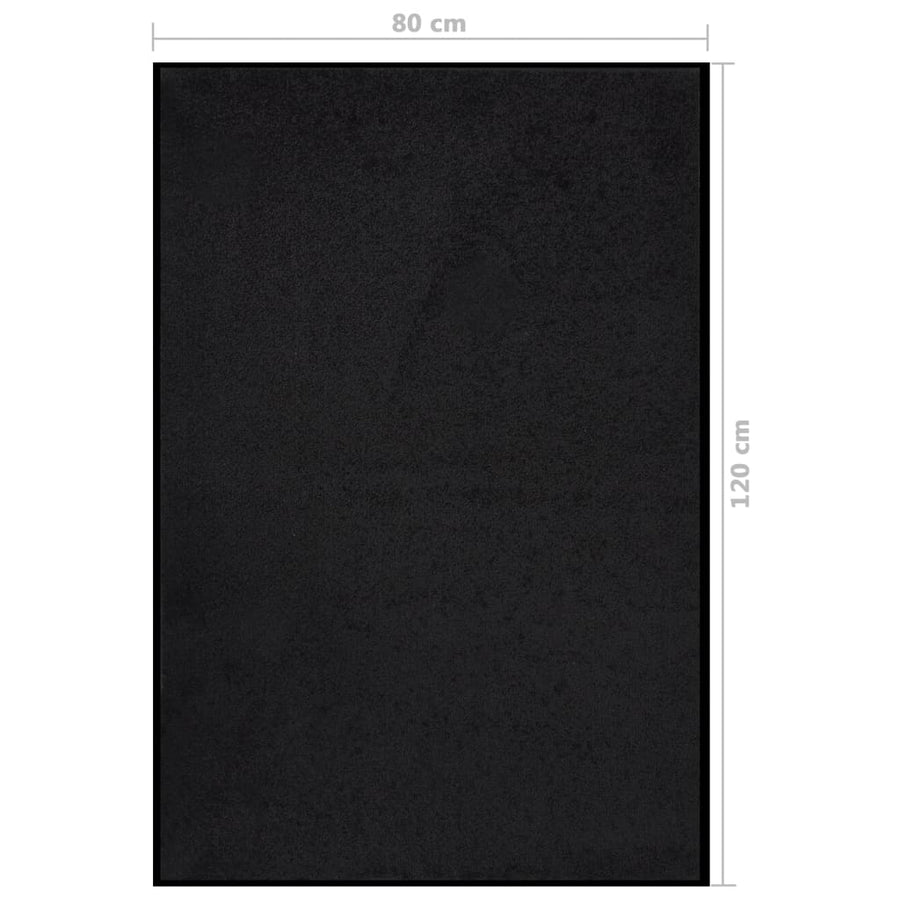 Deurmat 80 x 120 cm Zwart